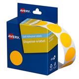 Avery Label Dispenser DMC24FO Orange Fluoro Round 24mm 350 Pack
